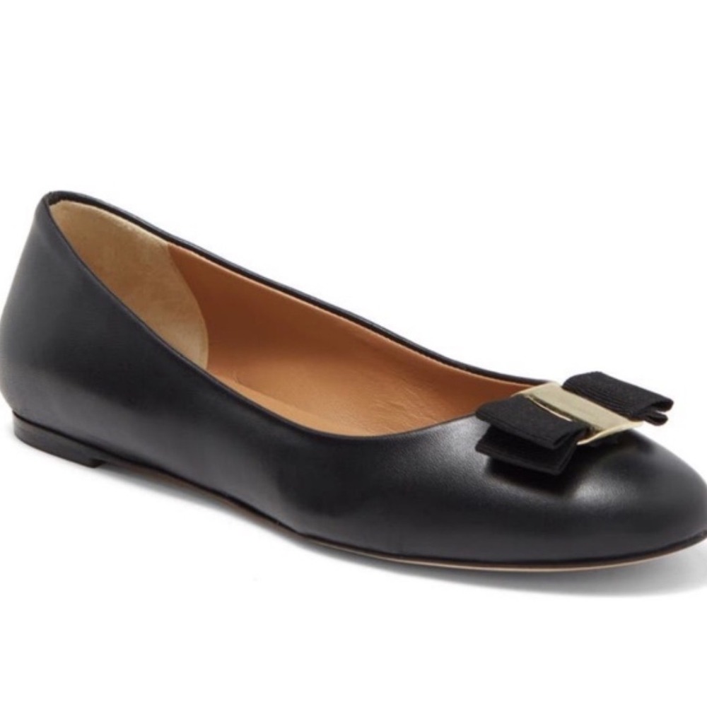 Michael Kors Vintage Y2K Kiera Bow Black Leather Ballet Flats Women's Size 10